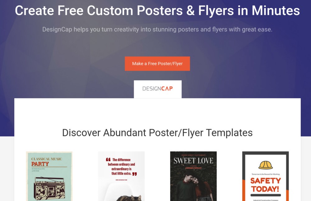 DesignCap : Créer des posters & flyers simplement
