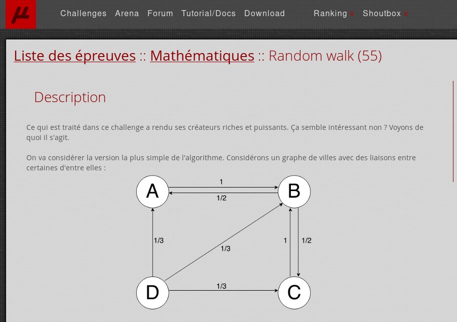 Microcontest : Random walk

